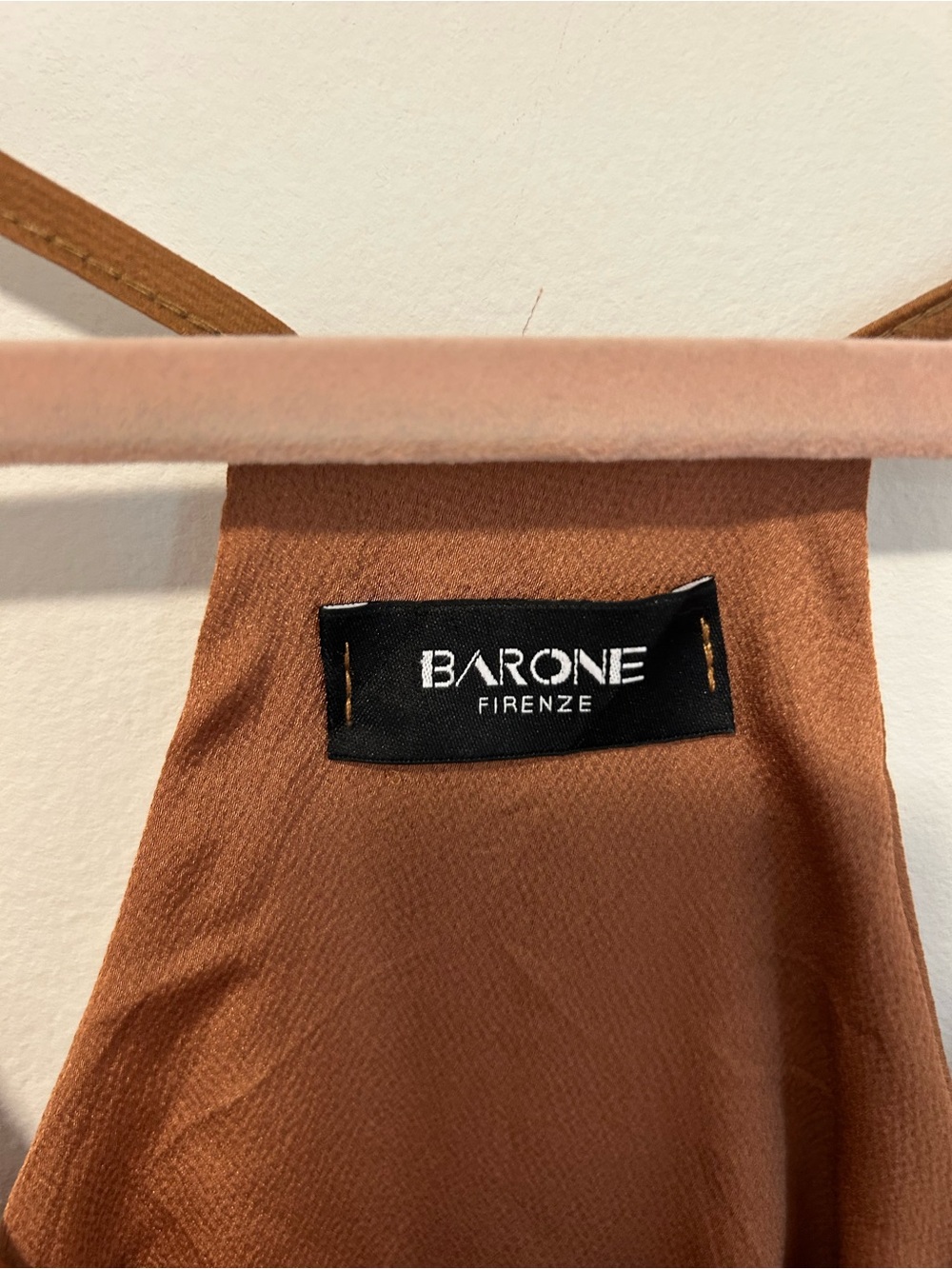 Babaton Rust Satin Slip Mini Dress - Warm Brown - Picture 3 of 3